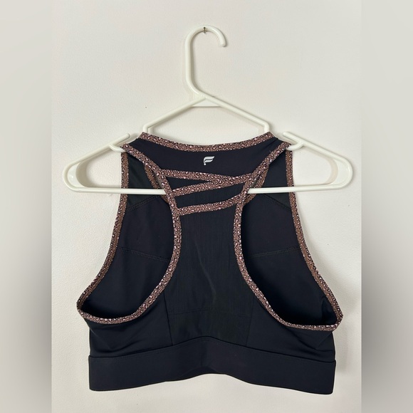 NWOT FABLETICS black / micro leopard Trinity high impact sports bra M - Picture 7 of 9